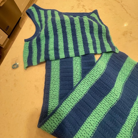 FREE PEOPLE BLUE TURQUOISE CROCHET SET!!! Quality! Stretch!! M - Picture 7 of 7